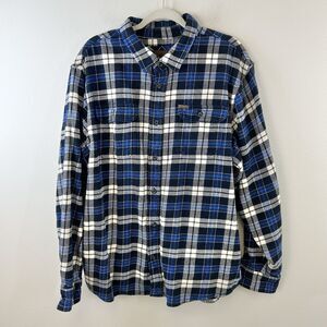 Orvis Blue and White Plaid Casual Button Down Shirt